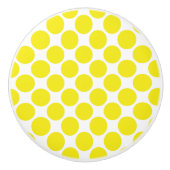 Gele en witte poka punt Ceramic Knob Keramische Knop (Voorkant)