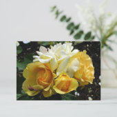 Gele en Witte Rozen Bedankkaart (Staand voorkant)