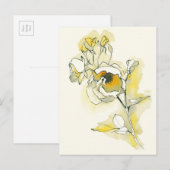 Gele en witte rozen briefkaart (Voorkant / Achterkant)