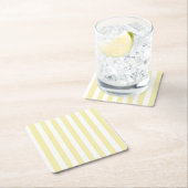 Gele en witte snoepjes strepen kartonnen onderzetters (Insitu)