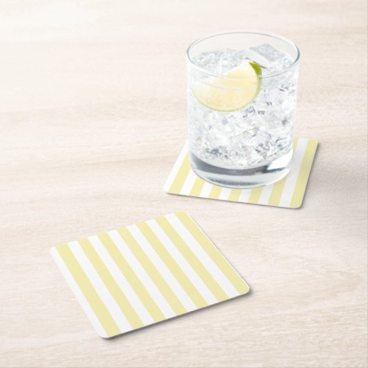 Gele en witte snoepjes strepen kartonnen onderzetters (Insitu)