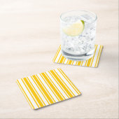 Gele en witte snoepjes strepen kartonnen onderzetters (Insitu)