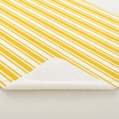 Gele en witte snoepjes strepen sherpa deken (3/4)