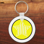 Gele en witte Star-Sleutelhanger Sleutelhanger (Voorkant)