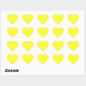 Gele en Witte Stippen Hart Sticker (Vel)