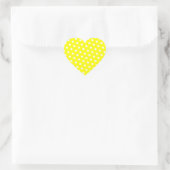 Gele en Witte Stippen Hart Sticker (Tas)