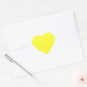 Gele en Witte Stippen Hart Sticker (Envelop)