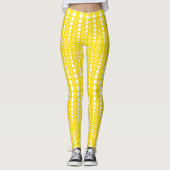 Gele en Witte Stippen Leggings (Voorkant)