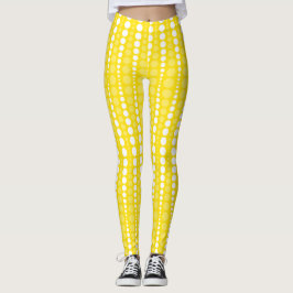 Gele en Witte Stippen Leggings