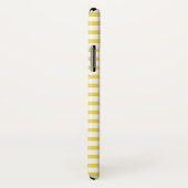 Gele en witte strepen, gepersonaliseerde naam Case-Mate iPhone case (Achterkant / rechts)