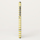 Gele en witte strepen, gepersonaliseerde naam Case-Mate iPhone case (Achterkant/links)