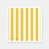 Gele en witte strepen Modern gepersonaliseerd Servetten (Voorkant)