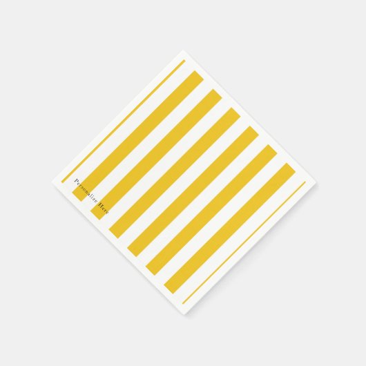 Gele en witte strepen Modern gepersonaliseerd Servetten (Hoek)