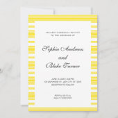 Gele en witte strepen Moderne bruiloft Kaart (Voorkant)