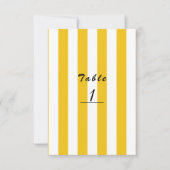 Gele en witte strepen moderne gestreepte tafel num kaart (Voorkant)