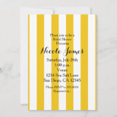 Gele en witte strepen moderne gestreepte uitnodigi kaart (Voorkant)