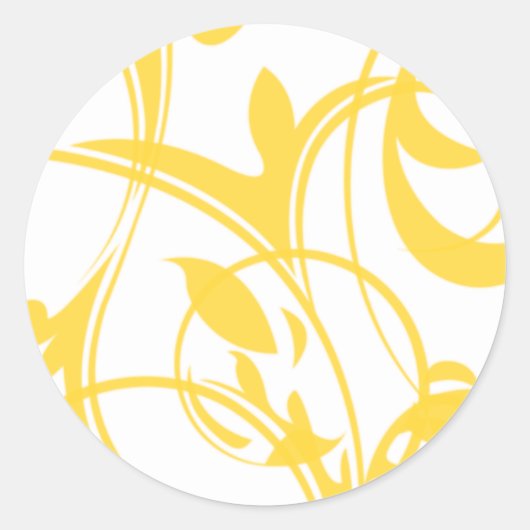 Gele en witte uitnodigingszegels ronde sticker (Voorkant)