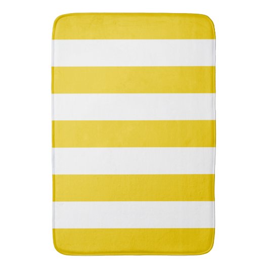 Gele en witte verticale strepen badmat (Voorkant Verticaal)