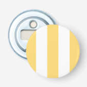 Gele en witte verticale strepen button flesopener (Voorkant)