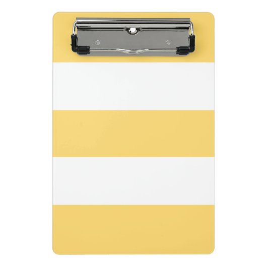 Gele en witte verticale strepen mini klembord (Voorkant)