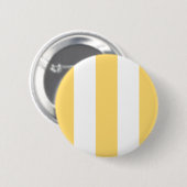 Gele en witte verticale strepen ronde button 5,7 cm (Voorkant /achterkant)