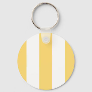 Gele en witte verticale strepen sleutelhanger