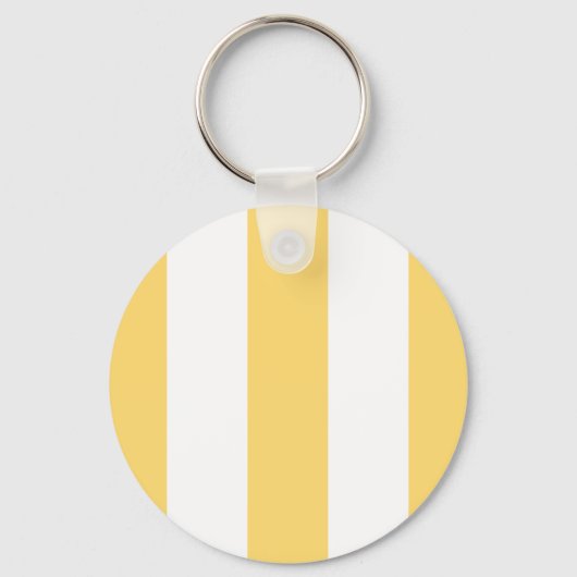 Gele en witte verticale strepen sleutelhanger (Voorkant)