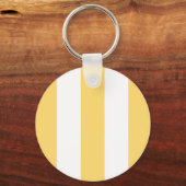 Gele en witte verticale strepen sleutelhanger (Achterkant)