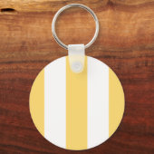 Gele en witte verticale strepen sleutelhanger (Voorkant)