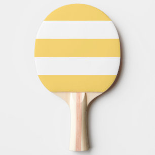 Gele en witte verticale strepen tafeltennisbatje