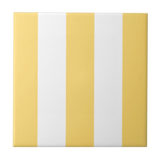 Gele en witte verticale strepen tegeltje (Voorkant)
