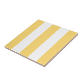 Gele en witte verticale strepen tegeltje (Zijkant)