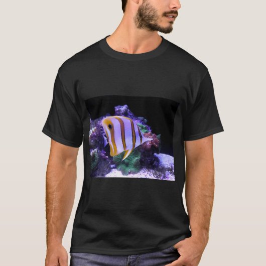 Gele en Witte Vlinder Vis T-shirt (Voorkant)
