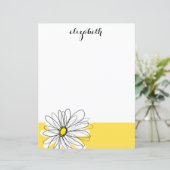 Gele en Witte Whimsical Madelief met Aangepaste Te (Staand voorkant)