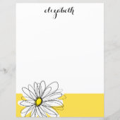 Gele en Witte Whimsical Madelief met Aangepaste Te (Voorkant)