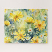 Gele en witte zonnebloemen legpuzzel (Horizontaal)