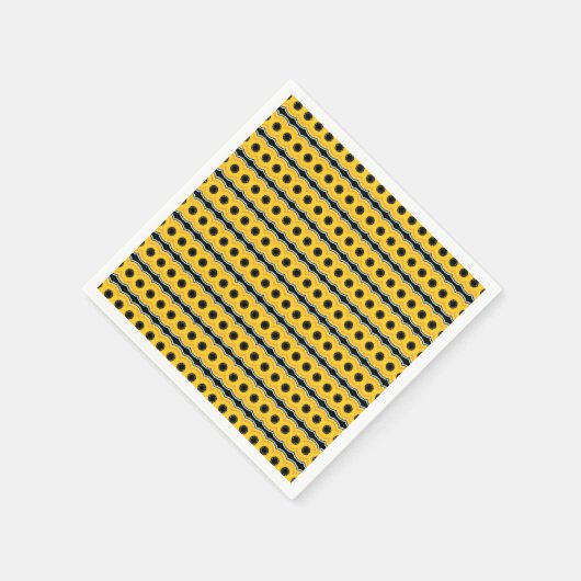 Gele en zwarte bellengolven servet (Hoek)