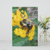 gele en zwarte bij gele bloem briefpapier (Staand voorkant)