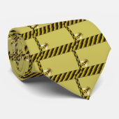 Gele en zwarte bijen en Stripes Stropdas (Opgerold)