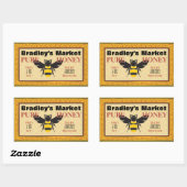 Gele en zwarte bijen Gepersonaliseerd Rechthoekige Sticker (Vel)