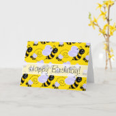 Gele en zwarte bijen kaart (Gele Bloem)