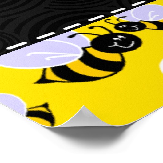 Gele en zwarte bijen poster (Hoek)