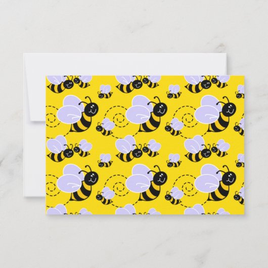 Gele en zwarte bijen RSVP kaartje (Achterkant)