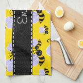 Gele en zwarte bijen theedoek (Quarter Fold)