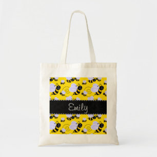 Gele en zwarte bijen tote bag