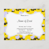 Gele en zwarte bijen uitnodiging briefkaart (Voorkant)