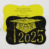 Gele en zwarte bloem hoed 2025 kaart (Voorkant / Achterkant)