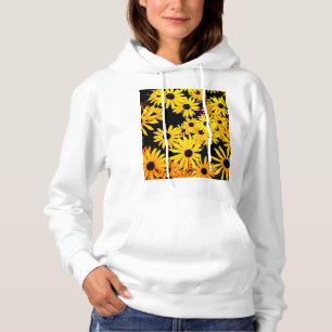 Gele en zwarte bloemen hoodie