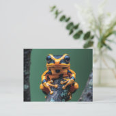Gele en zwarte boomkikker briefkaart (Staand voorkant)