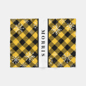 Gele en zwarte buffelvlokken fleece deken (Voorkant (Horizontaal))